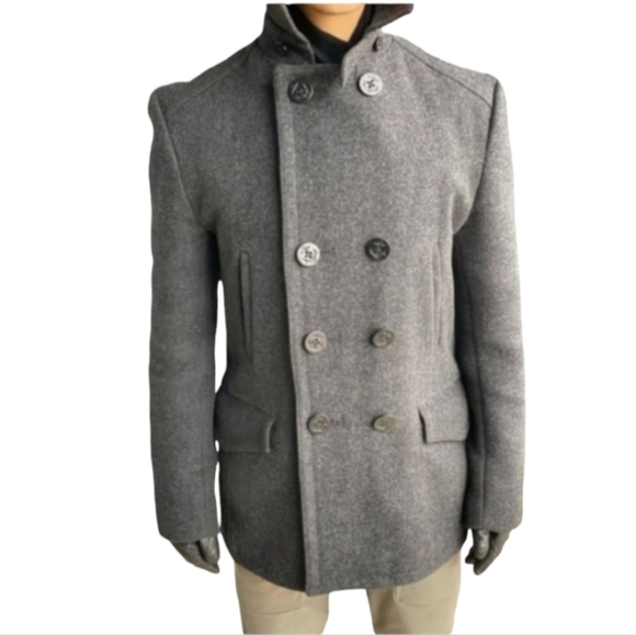 Cockpit Other - Cockpit Men's USA Wool Gray Button Up Sailor Peacoat. Size Small.